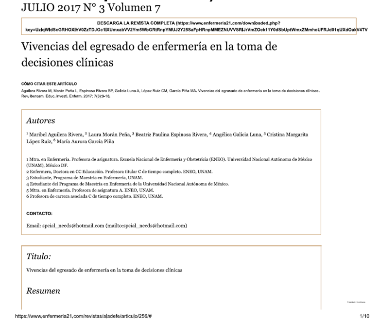 Vivencias del egresado de enfermería en la toma de decisiones clínicas